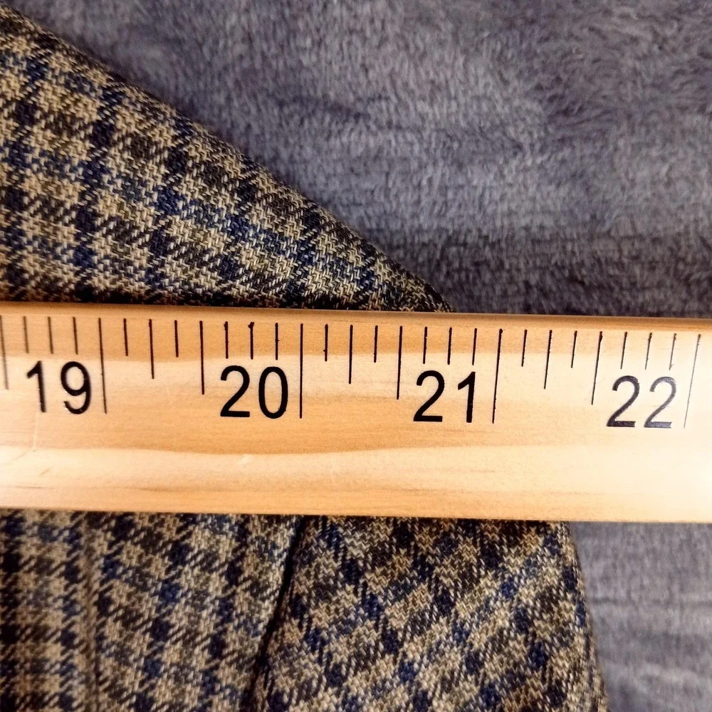 Burberrys of London Vintage Mens Blazer 46 Long Brown‎ Wool Cambridge Check 90s